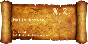 Malle Korvin névjegykártya